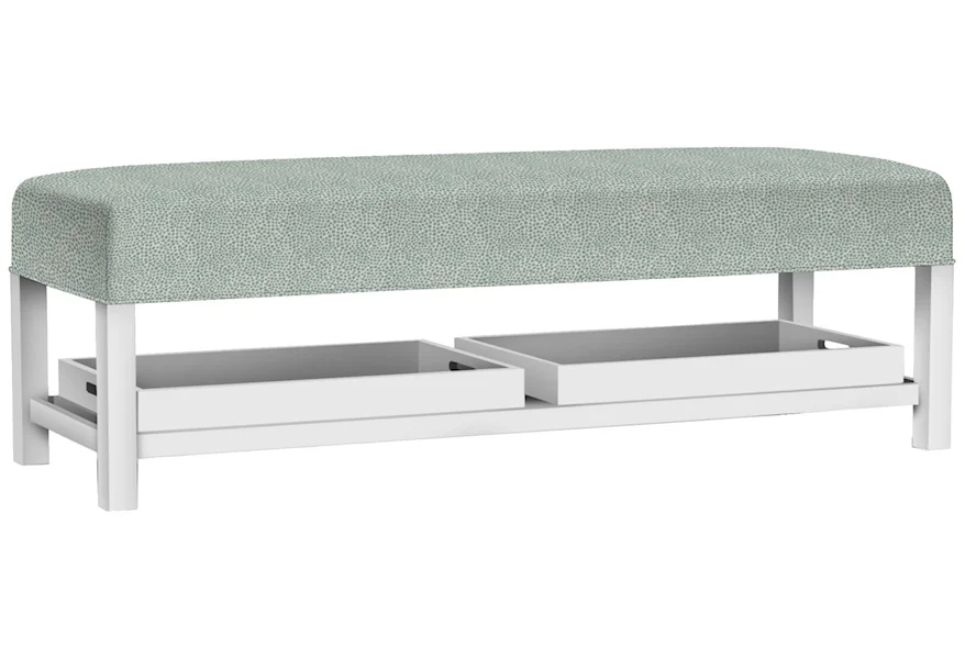 Lenoir Bench with Trays by Bassett at Esprit Decor Home Furnishings